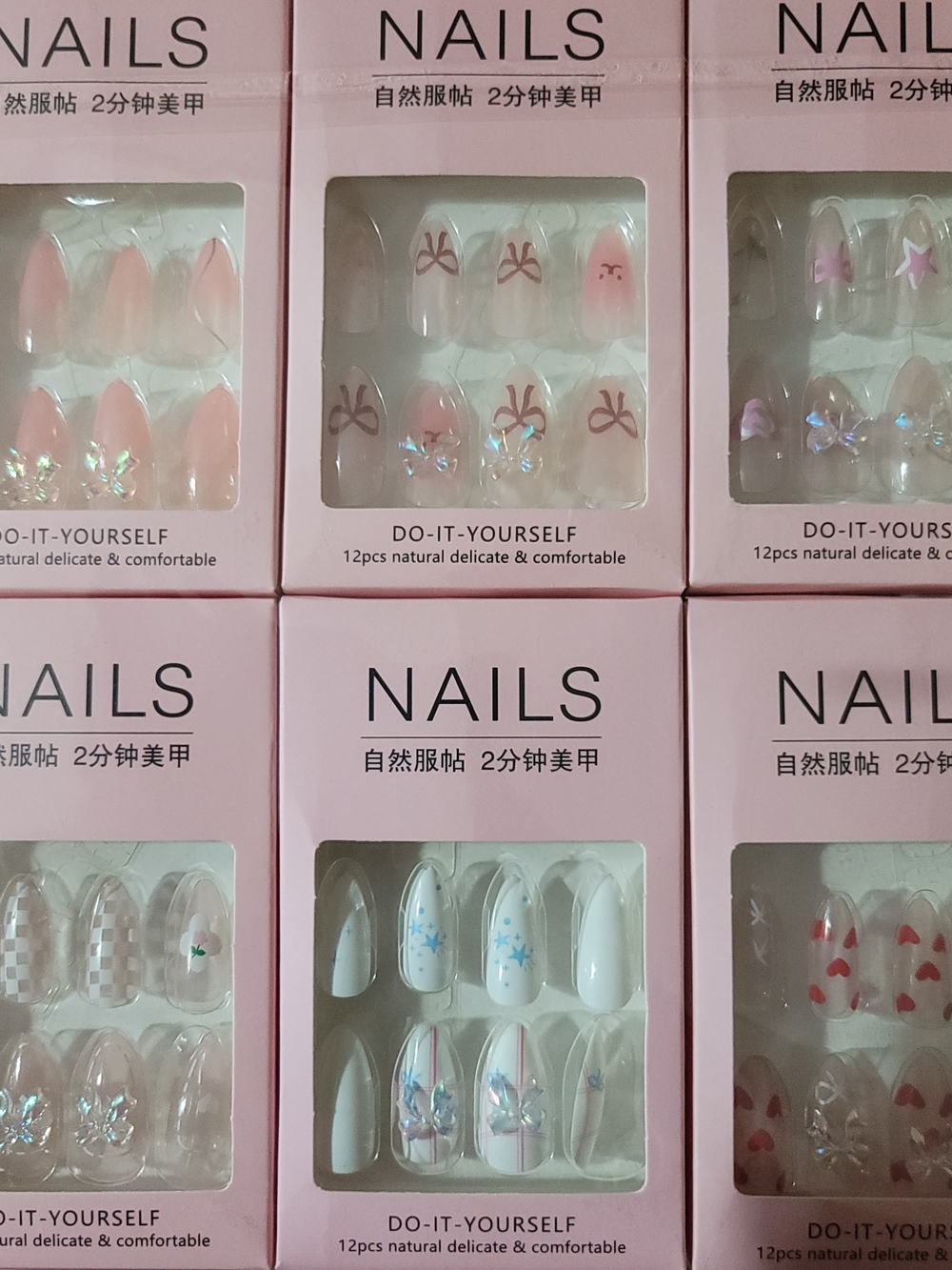 Press On Nail Set Bundle - Pink & White Designs
